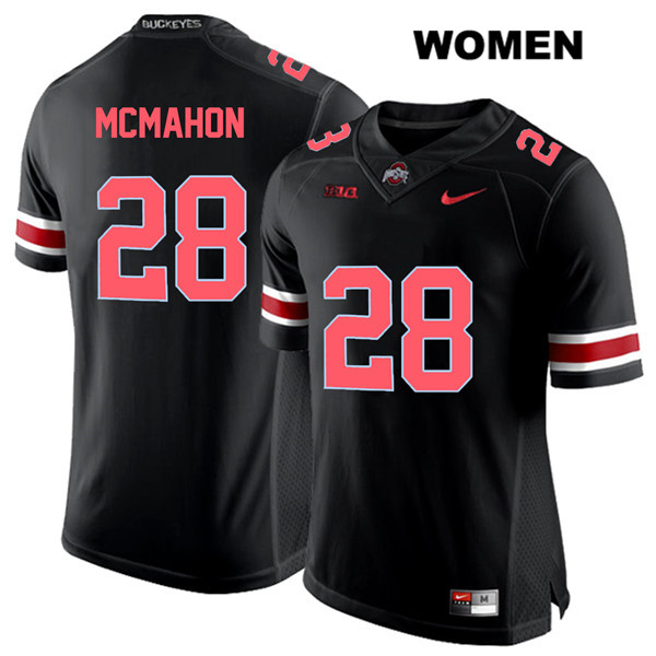 Ohio State Buckeyes Women's Amari McMahon #28 Red Number Black Authentic Nike College NCAA Stitched Football Jersey UM19T23TW